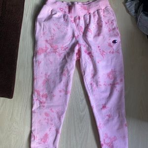 Pink Tye-Dyed Champion Sweatpants!!!